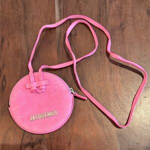 Jacquemus Vibrant Pink Suede Crossbody Bag